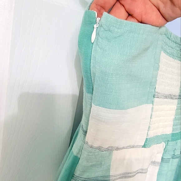 EUC Old Navy Smocked Plaid Mini Dress in Aqua Green Cotton Sundress - M - Picture 4 of 5